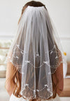 Little People Pearls and Bows Communion Veil, White