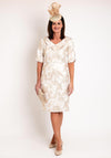 Lizabella Floral Embossed Knee Length Dress, Gold