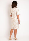 Lizabella Floral Embossed Knee Length Dress, Gold