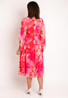 Lizabella Pleated Bodice Floral Print Chiffon Midi Dress, Coral
