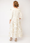 Lizabella Jacqaurd Cape Skirt Long Dress, Gold
