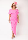 Lizabella Drape Panel Asymmetric Pencil Dress, Candy Pink