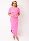 Lizabella Drape Panel Asymmetric Pencil Dress, Candy Pink