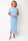 Lizabella Drape Panel Asymmetric Pencil Dress, Sky Blue