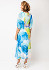 Lizabella Floral Print Cape Sleeve Fit & Flare Dress, Blue