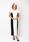 Lizabella Ruffle Shoulder Pencil Dress, Black & White