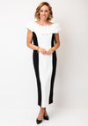 Lizabella Ruffle Shoulder Pencil Dress, Black & White