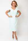 Lizabella Cape Sleeve V Neck Pencil Dress, Mint Green