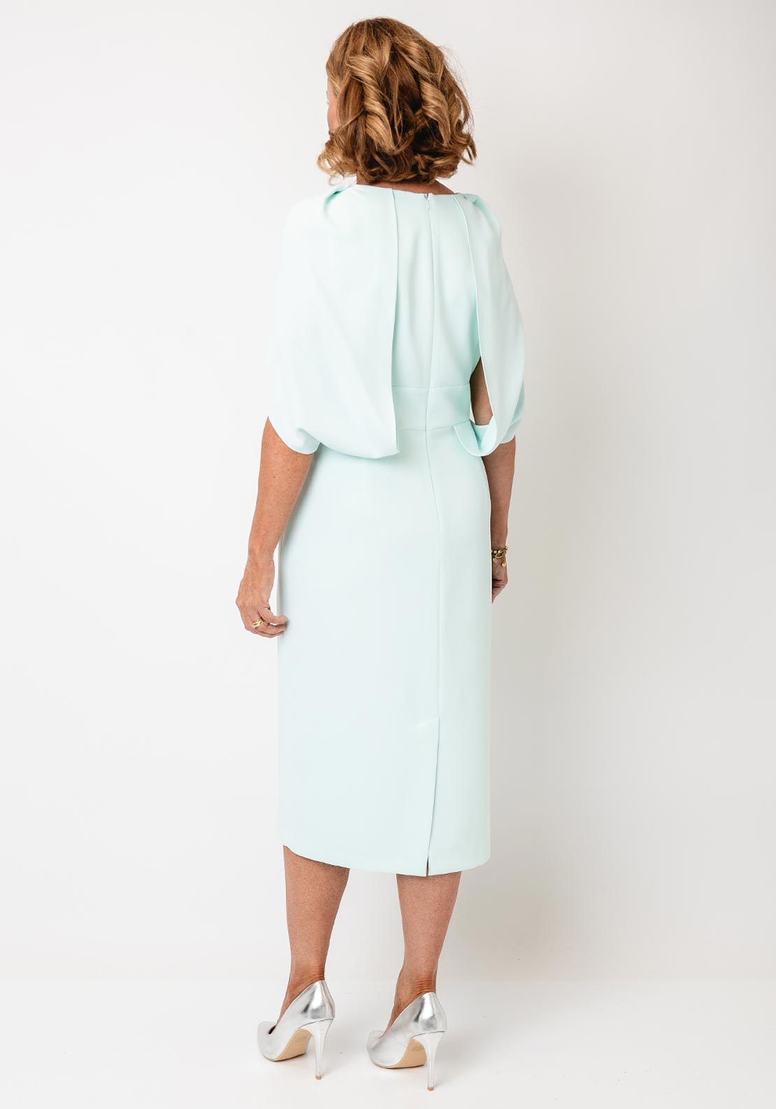 mint green pencil dress Lizabella Cape Sleeve V Neck Pencil Dress, Mint Green