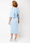 Lizabella Cape Sleeve V Neck Pencil Dress, Sky Blue