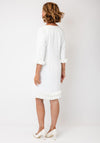 Lizabella Embellished Ruffle Trim V Neck Dress, Off White