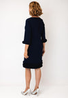 Lizabella Embellished Ruffle Trim V Neck Dress, Navy