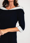 Lizabella Boat Neck Dipped Hem Dress, Navy