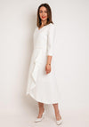Lizabella Pearl Embellished Aline Midi Dress, Ecru