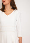 Lizabella Pearl Embellished Aline Midi Dress, Ecru
