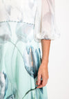 Lizabella Tulip Print Chiffon Midi Dress,Ice Green