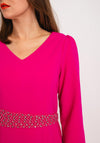 Lizabella Embellished Waist Pencil Dress, Hot Pink