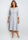 Lizabella Pearl Trim High Low Maxi Dress, Silver