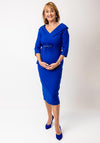 Lizabella V-Neck Flap Panel Dress, Blue