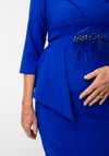 Lizabella V-Neck Flap Panel Dress, Blue