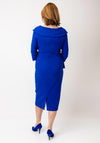 Lizabella V-Neck Flap Panel Dress, Blue