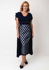 Lizabella Layered Skirt Pencil Dress, Navy