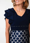 Lizabella Layered Skirt Pencil Dress, Navy