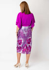 Lizabella Jacquard Contrast Bodice Pencil Dress, Purple