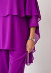 Lizabella Chiffon Layered Top and Trousers Set, Purple
