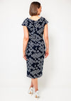 Lizabella Circle Print Pencil Midi Dress, Navy