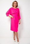 Lizabella Draped Embellished Pencil Dress, Hot Pink