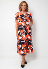 Lizabella Printed A-Line Midi Dress, Orange Multi
