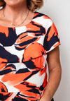 Lizabella Printed A-Line Midi Dress, Orange Multi