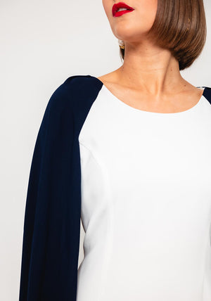Lizabella Chiffon Sleeve Pencil Dress, White
