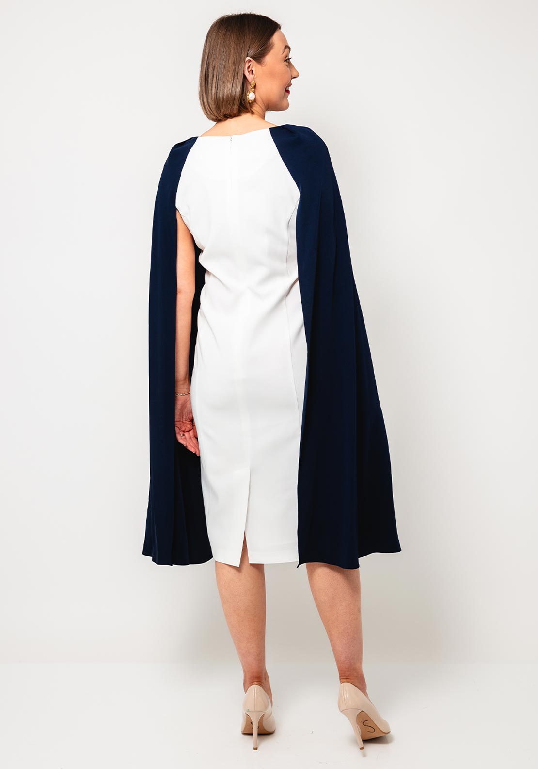 Lizabella Chiffon Sleeve Pencil Dress, White