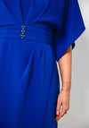 Lizabella V Neck Diamante Belt Pencil Dress, Royal Blue