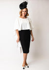 Lizabella Embellished Cape Detail Pencil Dress, Black and White