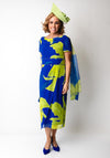 Lizabella Embellished Floral Print Dress, Royal Blue