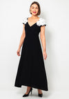 Lizabella Embellished Flower Flared Dress, Black