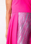Lizabella Embellished Metallic Pencil Dress, Pink