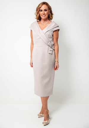 Lizabella Embellished Detail Metallic Midi Dress, Pink