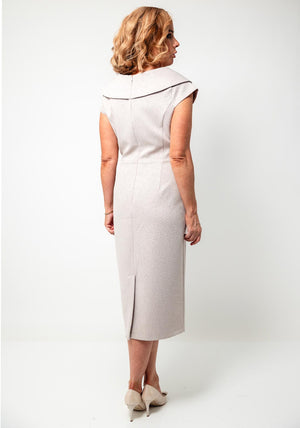 Lizabella Embellished Detail Metallic Midi Dress, Pink