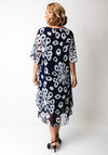 Lizabella Floral Print Embellished Chiffon Dress, Navy