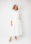 Lizabella Embellished High Neck Aline Dress, Off White