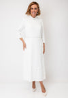 Lizabella Embellished High Neck Aline Dress, Off White