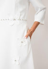 Lizabella Embellished High Neck Aline Dress, Off White