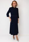 Lizabella Embellished High Neck Aline Dress, Navy
