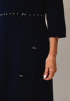 Lizabella Embellished High Neck Aline Dress, Navy