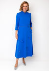 Lizabella Embellished High Neck Aline Dress, Blue