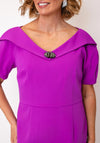 Lizabella V Neck Collar Pencil Dress, Purple